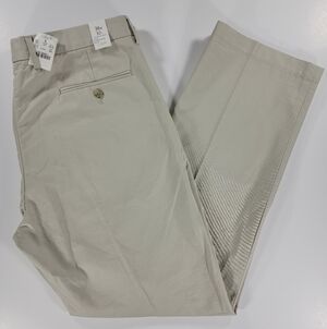 NEW J Crew Pants Mens 36x32 Bedford Flat Front Chino Slim Straight Classic Khaki